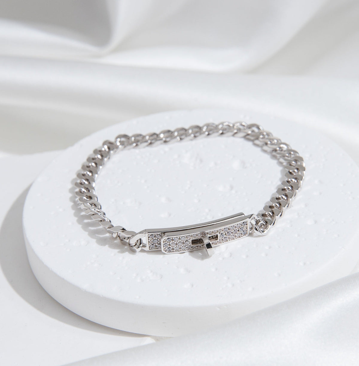 [Royal Jewellery]KELLY CHAIN SILVER DIAMOND BRACELET