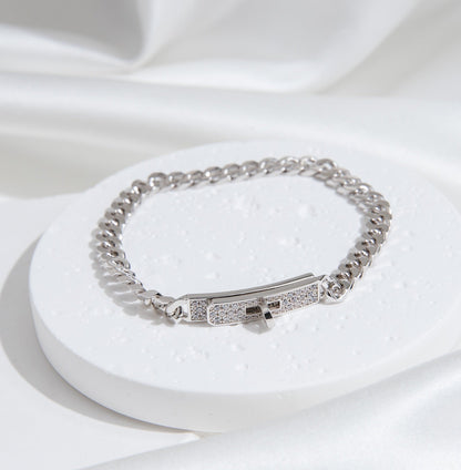 [Royal Jewellery]KELLY CHAIN SILVER DIAMOND BRACELET