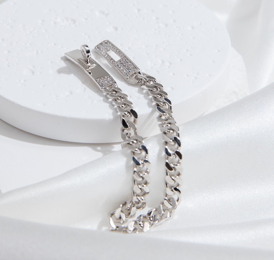 [Royal Jewellery]KELLY CHAIN SILVER DIAMOND BRACELET