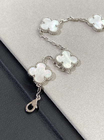 [Royal Jewellery]CLOVER SILVER MOP 5 MOTIF BRACELET