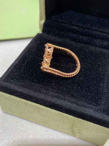 [Royal Jewellery]CLOVER RIVERSIBLE PINK GOLD RING