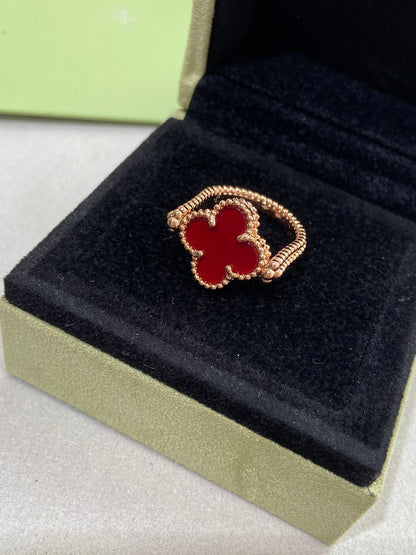 [Royal Jewellery]CLOVER RIVERSIBLE PINK GOLD RING