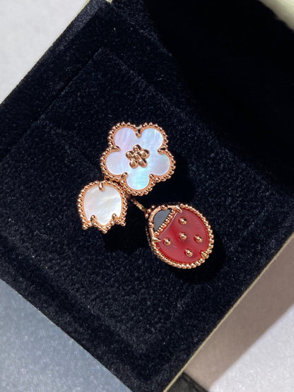 [ROYAL]LUCKY 3 MOTIF ROSE GOLD RING