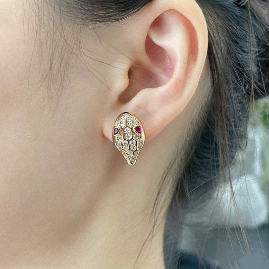 [ROYAL]SERPENT DIAMOND STUD EARRINGS