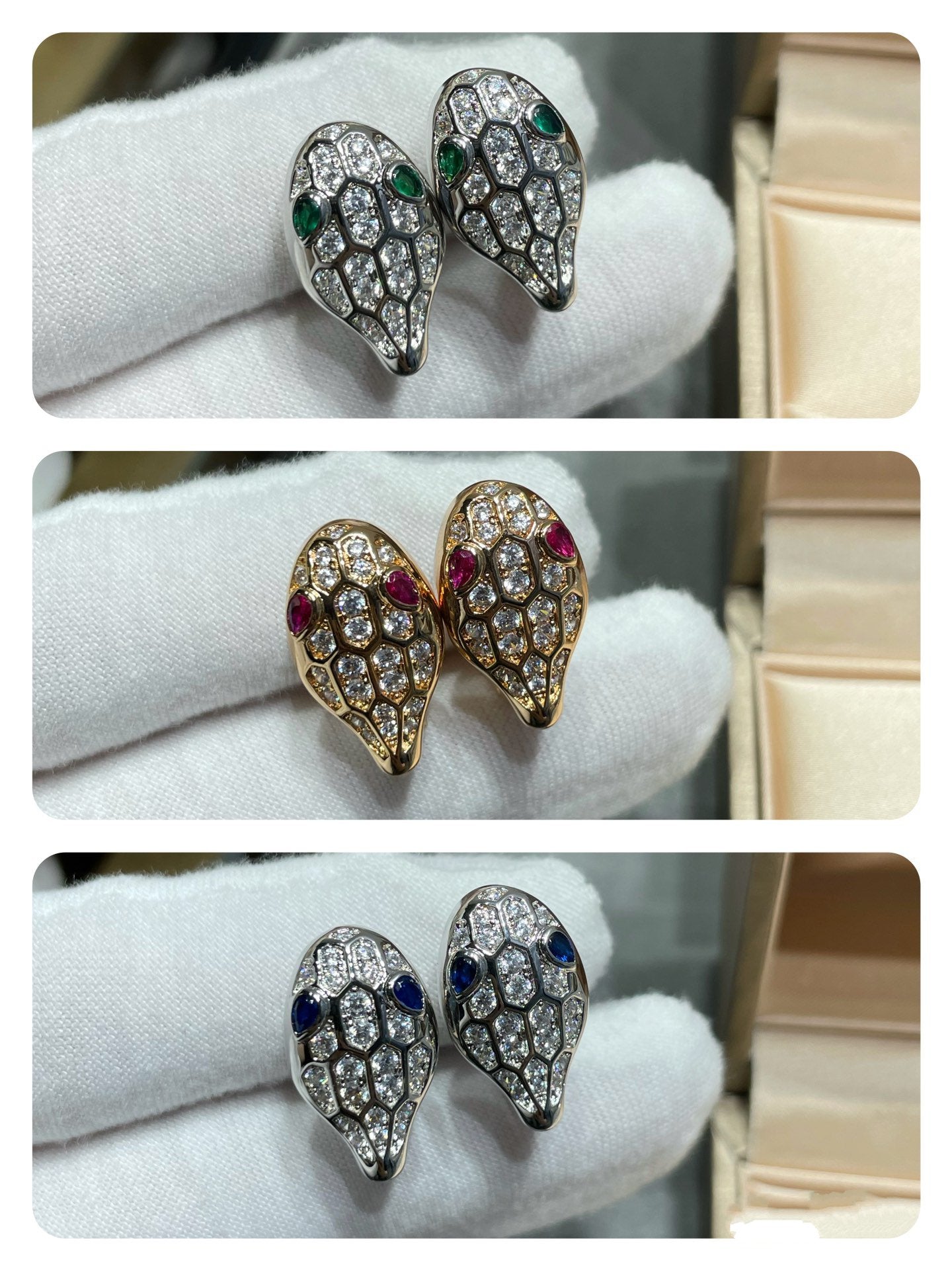 [ROYAL]SERPENT DIAMOND STUD EARRINGS