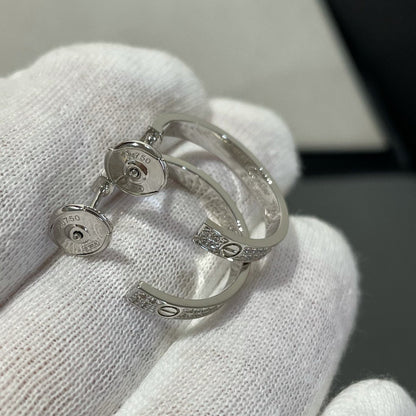 [ROYAL]LOVE DIAMOND SILVER HOOP EARRINGS