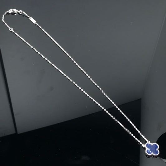 [Royal]CLOVER PIETERSITE SILVER LONG NECKLACE