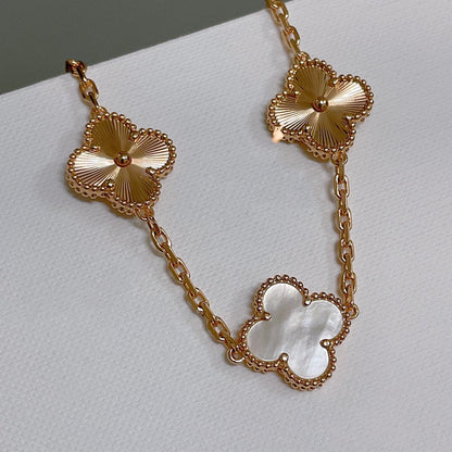 [Royal Jewellery]CLOVER BRACELET 5 MOTIF WHITE MOP PINK GOLD