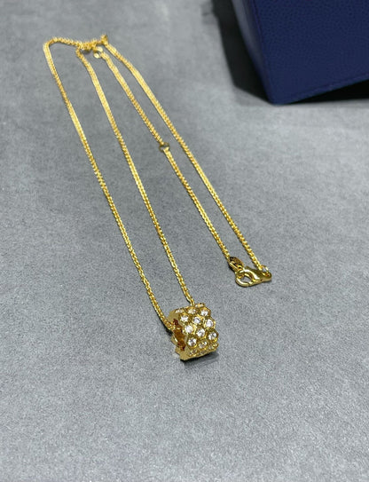 [ROYAL]BEE LOVE DIAMOND PAVED 3 ROW NECKLACE