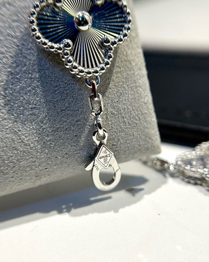 [Royal Jewellery]CLOVER 5 MOTIF SILVER DIAMOND BRACELET