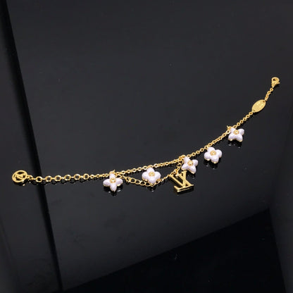 [ROYAL]LV LOGO 6 MOTIF STAR AND SUN GOLD BRACELET