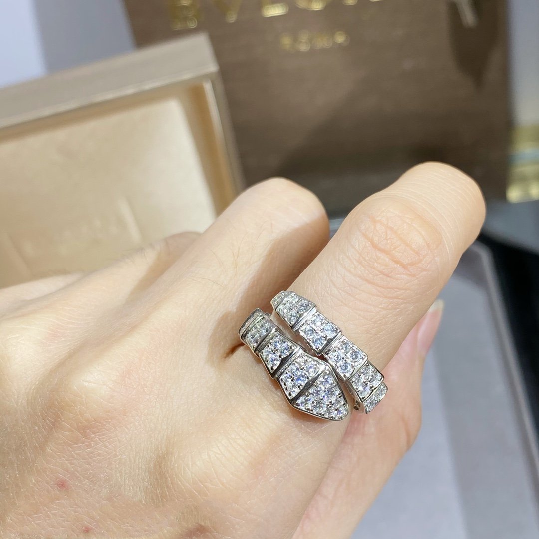 [ROYAL]SERPENTI RING SILVER DIAMOND PAVED