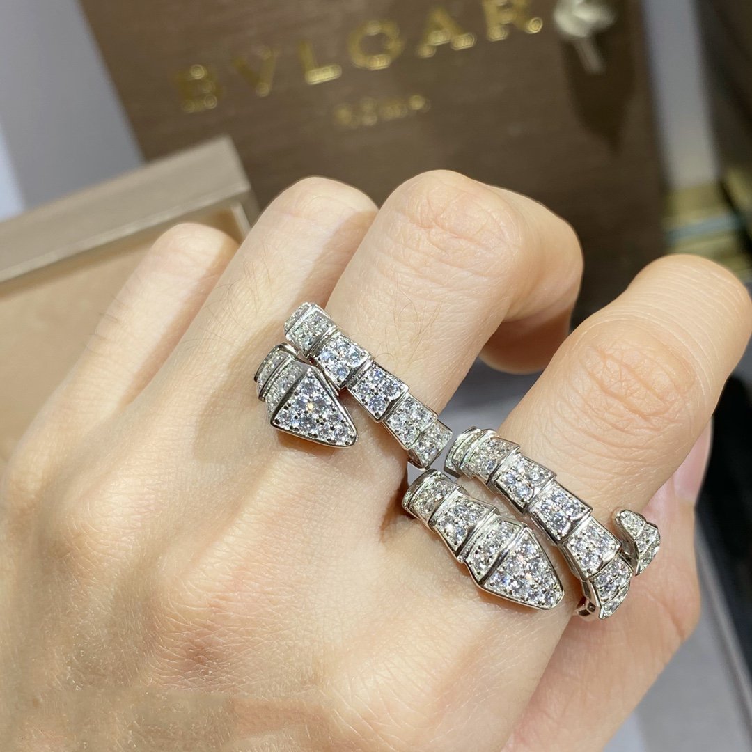 [ROYAL]SERPENTI RING SILVER DIAMOND PAVED