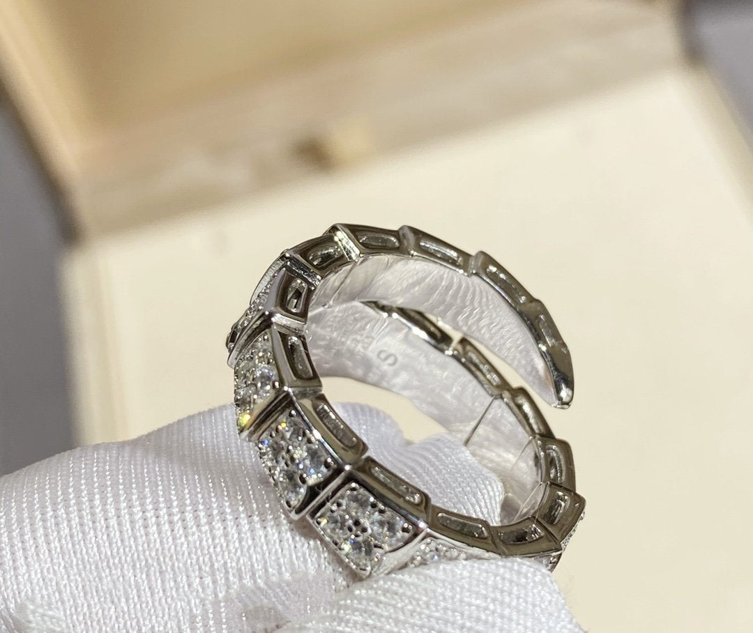 [ROYAL]SERPENTI RING SILVER DIAMOND PAVED