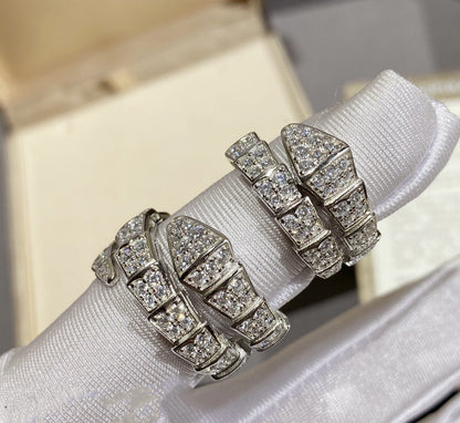 [ROYAL]SERPENTI RING SILVER DIAMOND PAVED