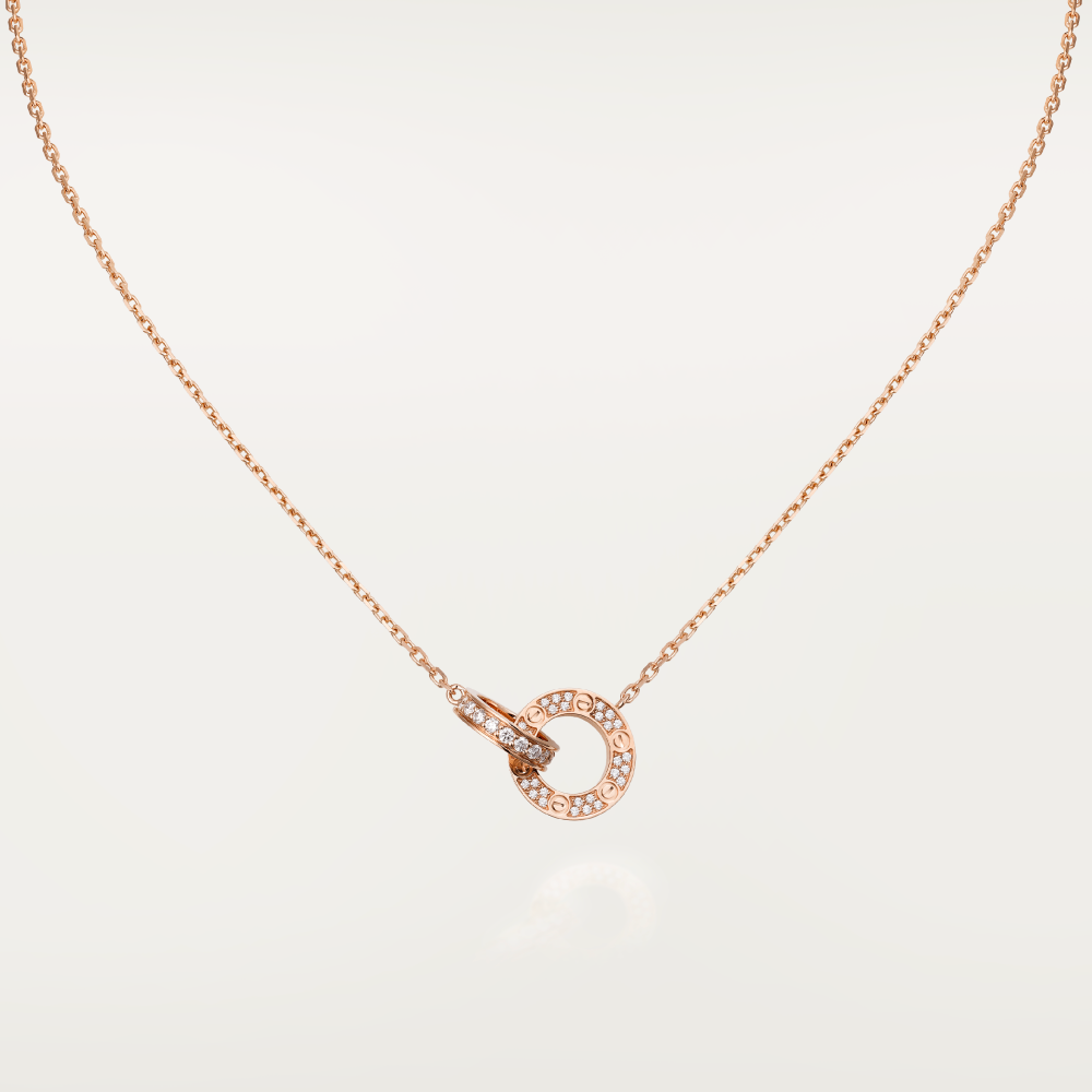 [ROYAL]LOVE 7,6 MM HALSKETTE ROSÉGOLD UND SILBER VOLLER DIAMANT