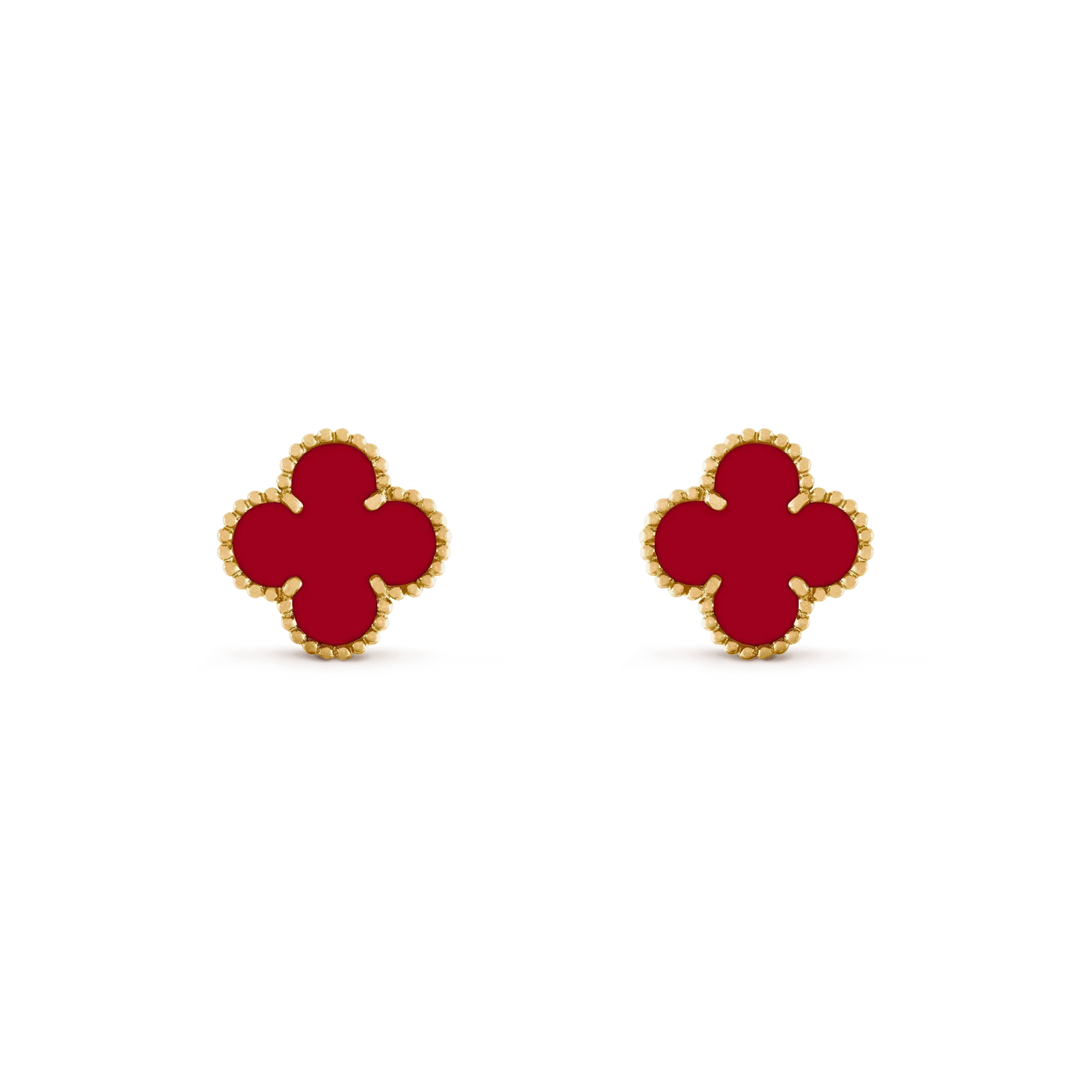 [ROYAL]CLOVER MEDIUM 1 MOTIFS CARNELIAN  EARRINGS