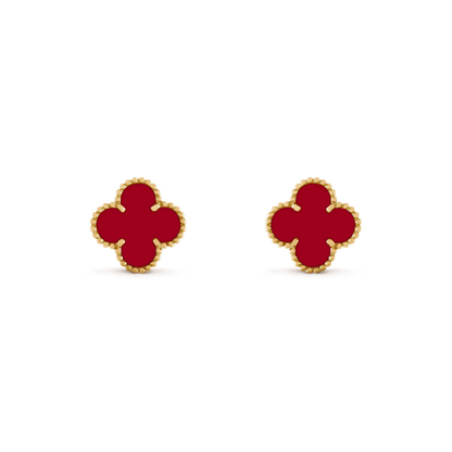 [ROYAL]CLOVER MEDIUM 1 MOTIFS CARNELIAN  EARRINGS