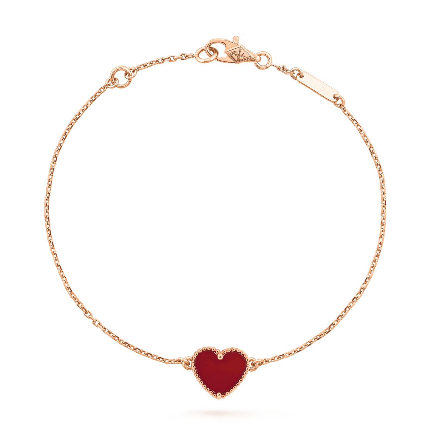 [Royal Jewellery]HEART CARNELIAN PINK GOLD BRACELET
