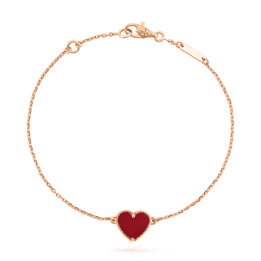 [Royal Jewellery]HEART CARNELIAN PINK GOLD BRACELET