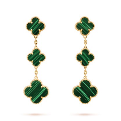 [Royal]CLOVER MALACHITE 3 MOTIFS GOLD