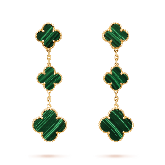 [Royal]CLOVER MALACHITE 3 MOTIFS GOLD