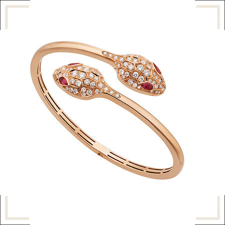 [ROYAL]SERPENTI BRACELET PINK GOLD DIAMOND DOUBLE SNAKE