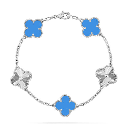 [Royal Jewellery] CLOVER 5 MOTIF BLUE AGATE BRACELET COLLECTION