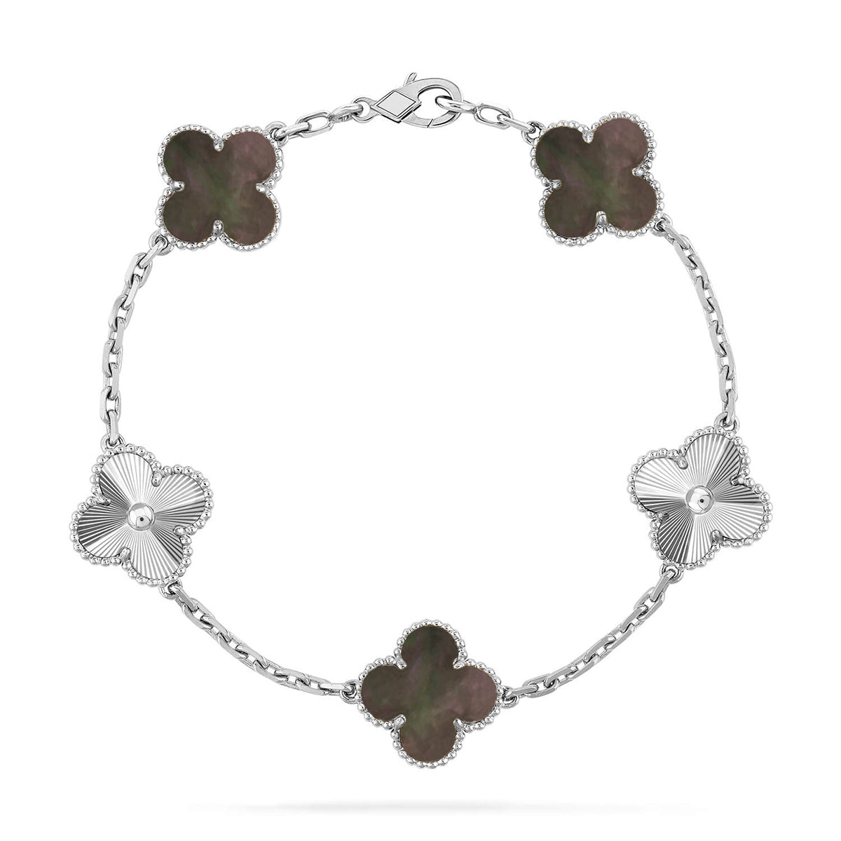 [Royal Jewellery] CLOVER 5 MOTIF GRAY MOP BRACELET COLLECTION