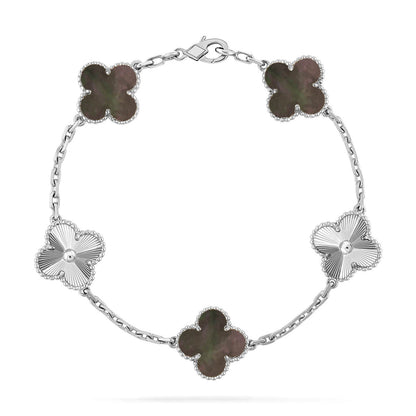 [Royal Jewellery] CLOVER 5 MOTIF GRAY MOP BRACELET COLLECTION