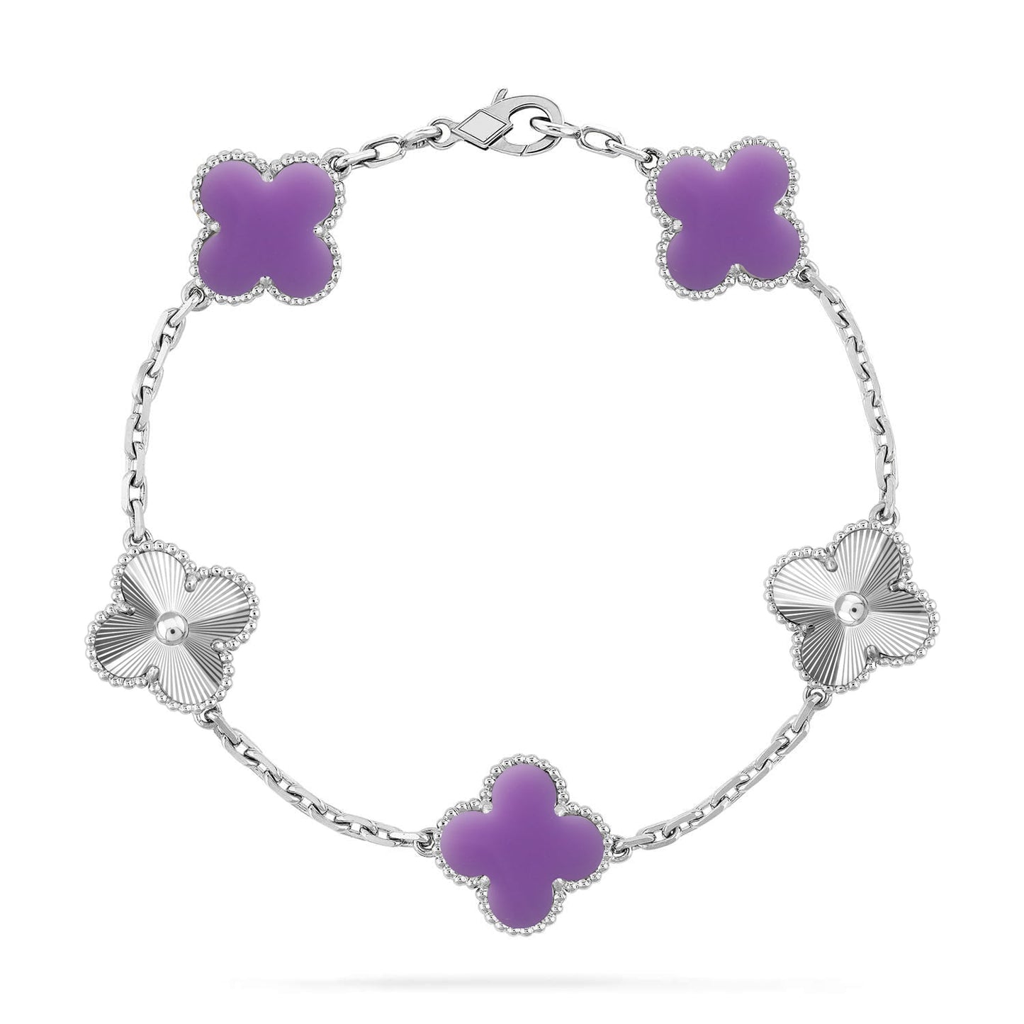 [Royal Jewellery]CLOVER 5 MOTIF LIGHT PURPLE BRACELET COLLECTION