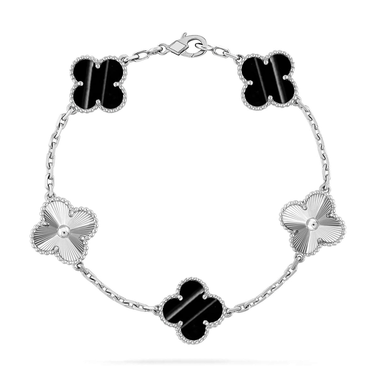 [Royal&Vicky]LUCKY CLOVER 5-MOTIF BRACELET - PULSE STONE COLLECTION