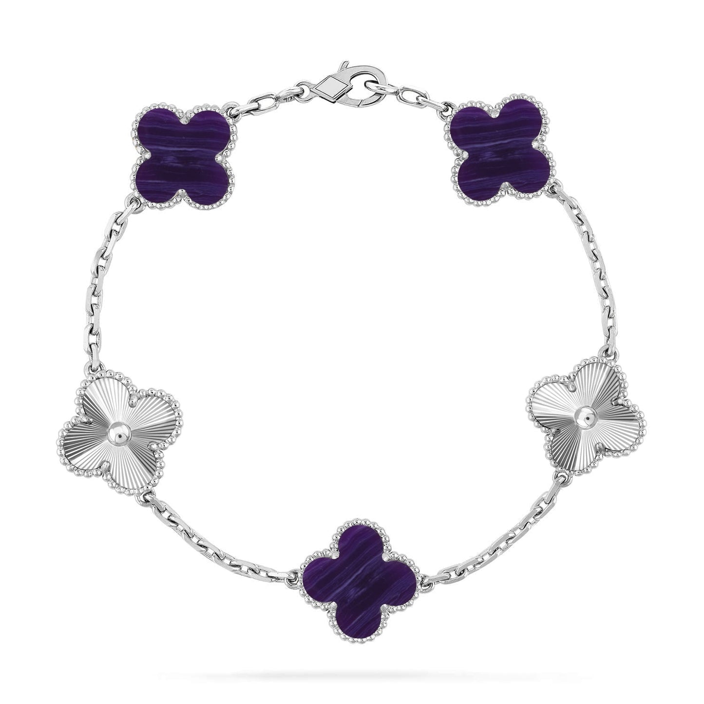 [Royal Jewellery]CLOVER 5 MOTIF PURPLE STRIPES BRACELET COLLECTION