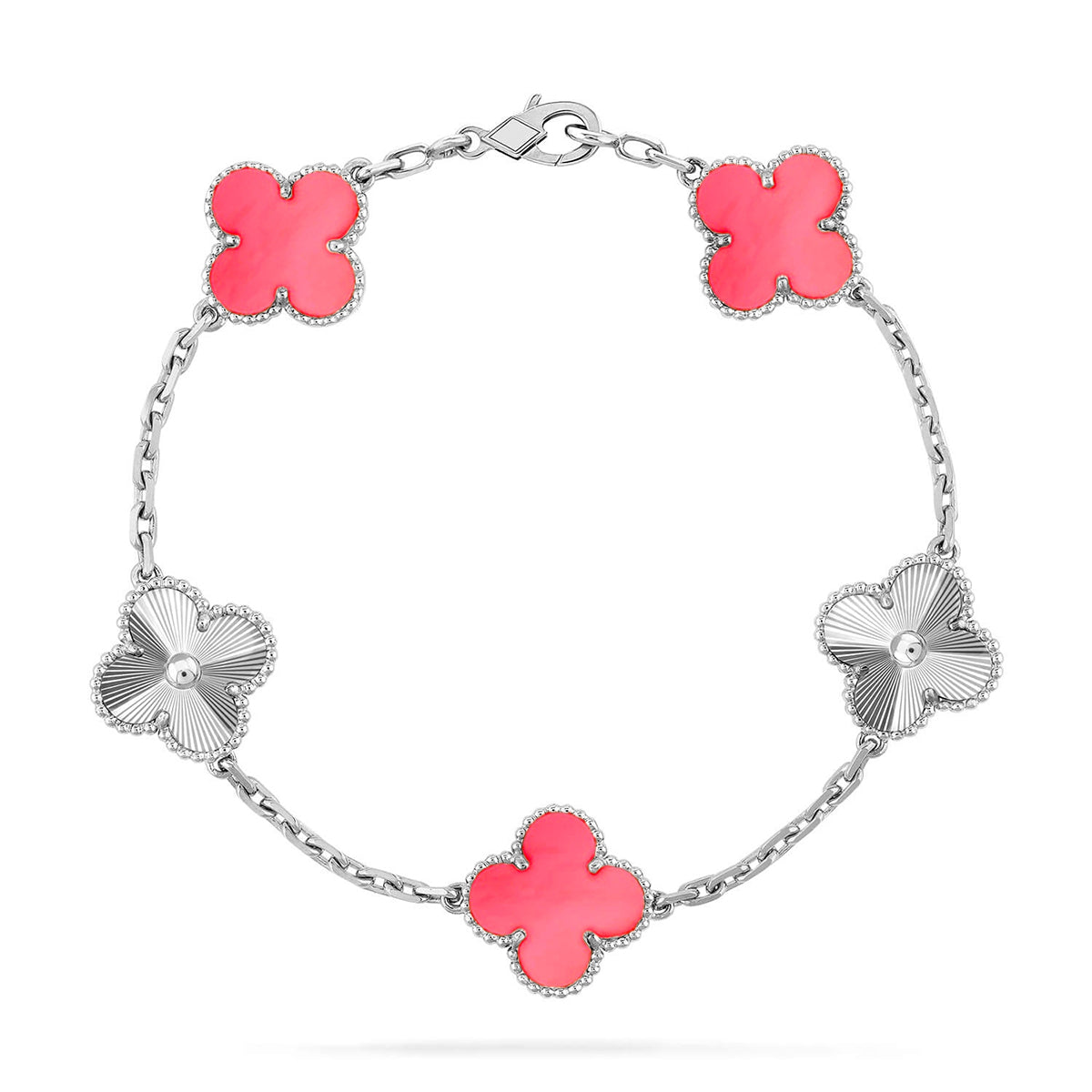 [Royal Jewellery] CLOVER 5 MOTIFS  PINK MOP BRACELET COLLECTION