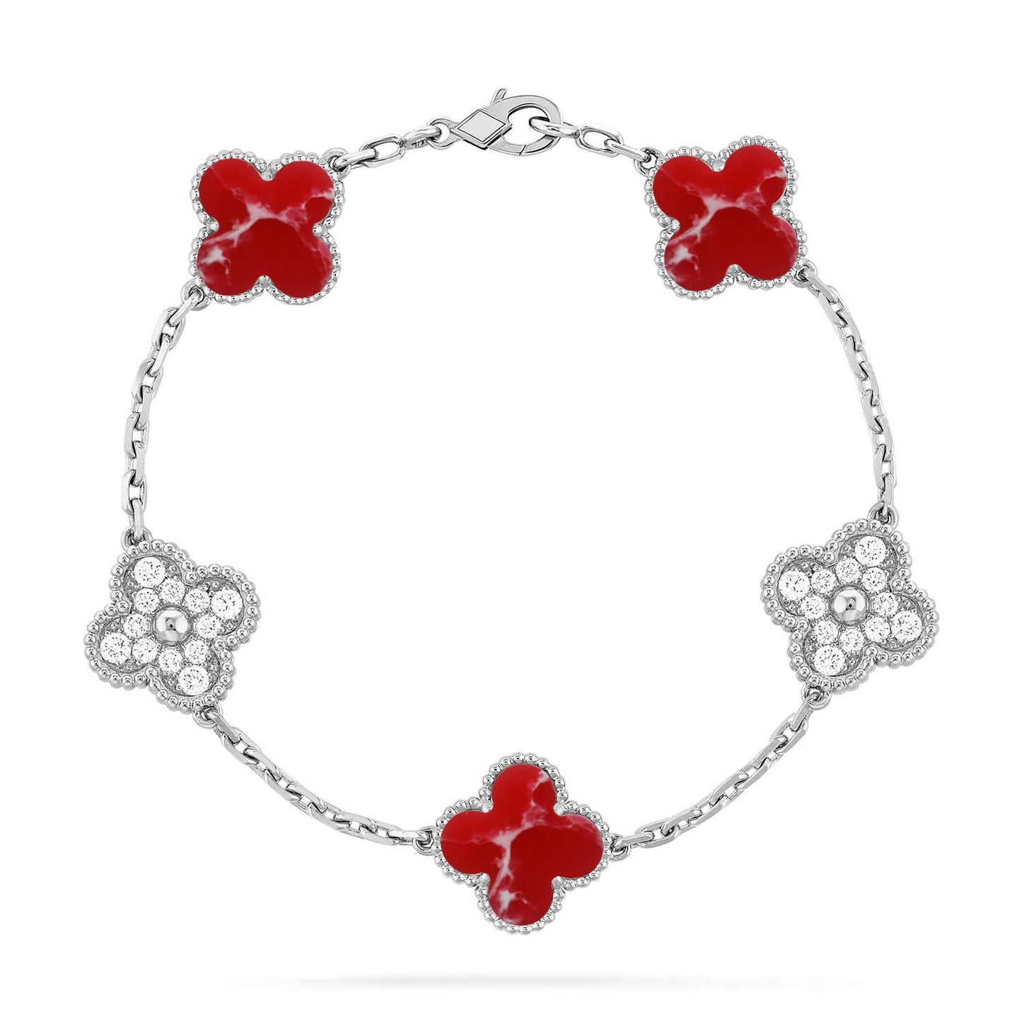 [Royal Jewellery]CLOVER 5 MOTIF RED PATTERN BRACELET COLLECTION