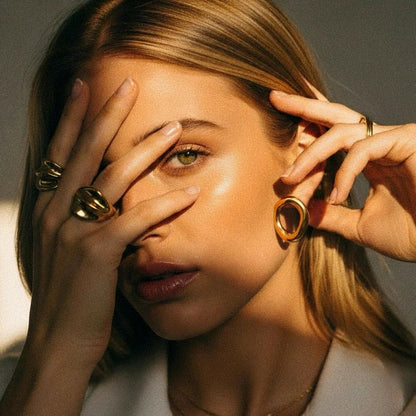 [Royal&Vicky]Raquel Offene ovale Ohrringe