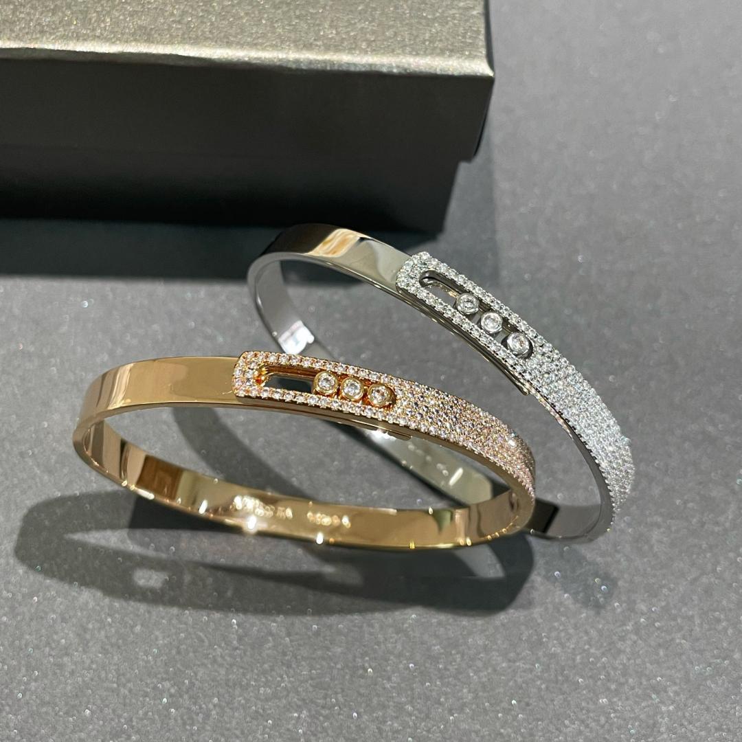 [Royal Jewellery]Move Noa Rose Gold Pavé Diamond Bangle Bracelet