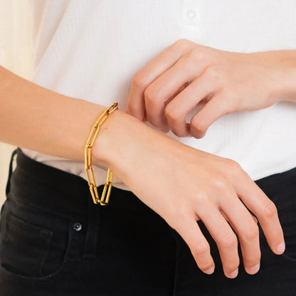 [Royal&Vicky]Asta Gold Paperclip Chain Bracelet