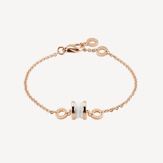 [ROYAL]ZERO 1 SOFT PINK GOLD AND WHITE CERAMIC BRACELET