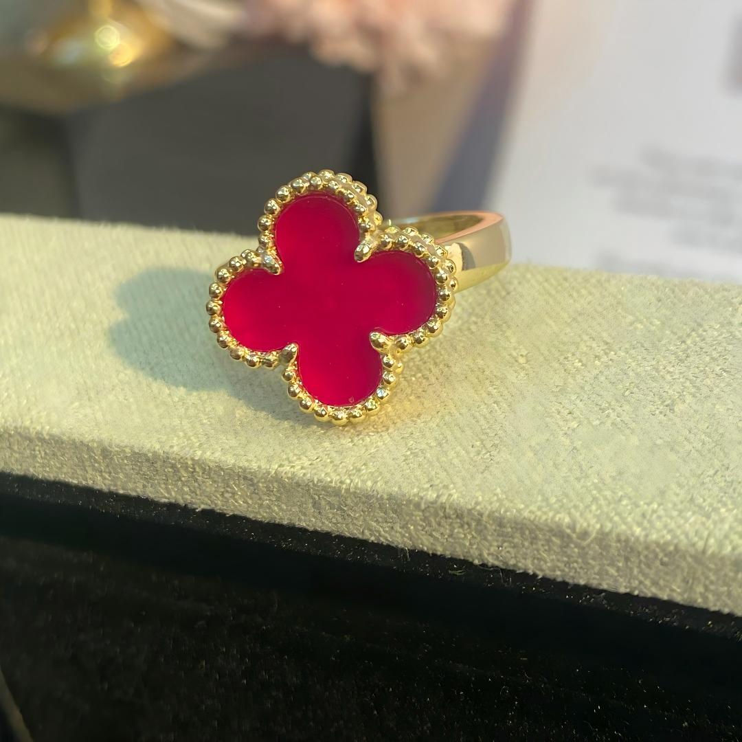 [Royal Jewellery]NEW CLOVER PINK ENAMEL RINGS