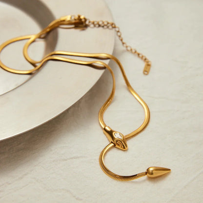 [Royal&Vicky]Zarelle Gold Serpentine Pendant