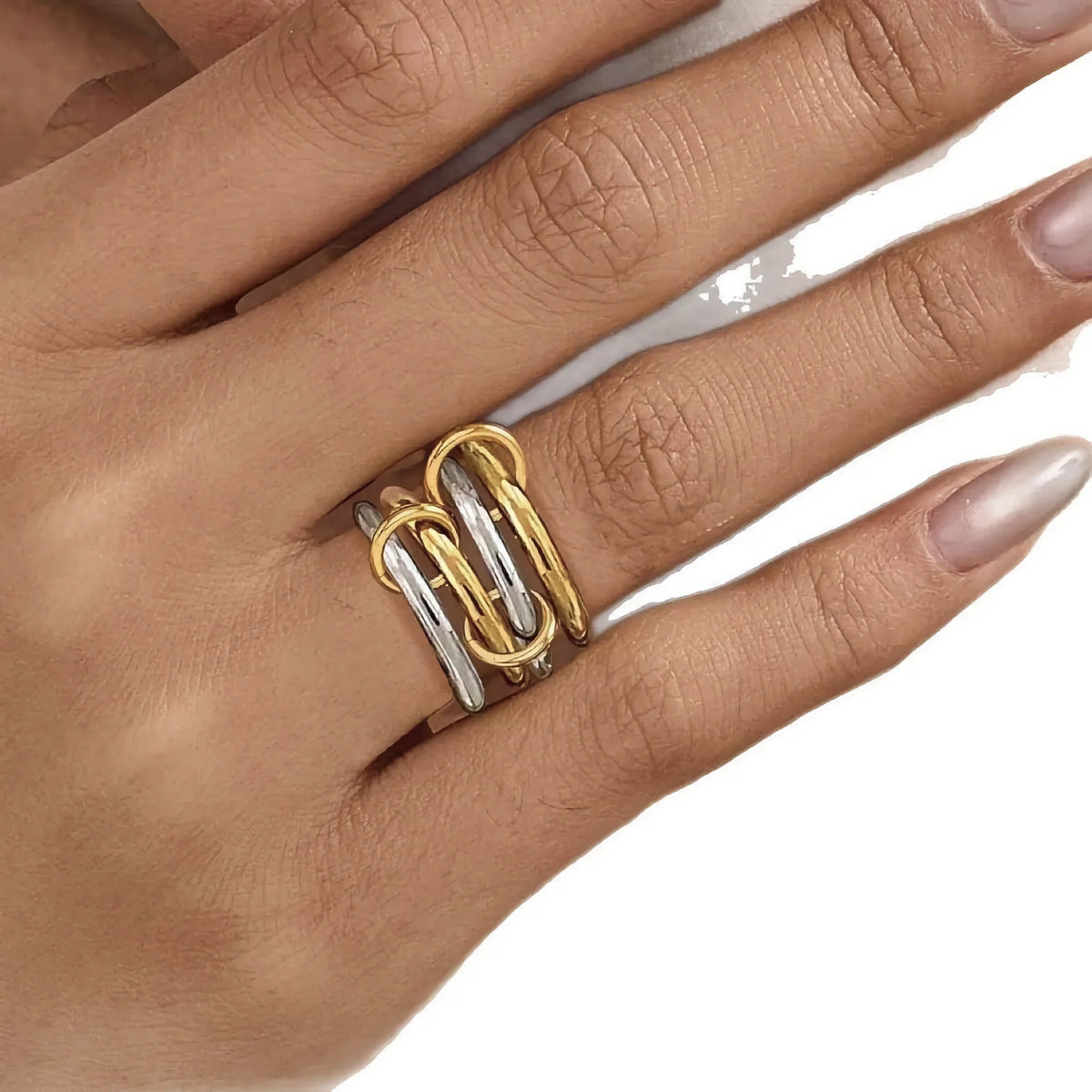 [Royal&Vicky]Alexandria Two-Tone Stacked Ring