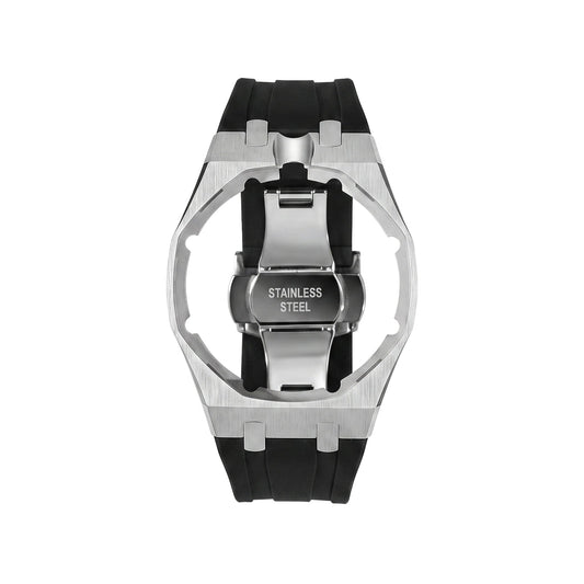 Royal&Vicky Strap Exklusives Stahlgehäuse und Silikonarmband mit Ladeschale