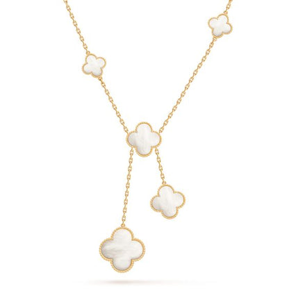 [Royal]CLOVER MOTHER OF PEARL NECKLACE 6 MOTIF