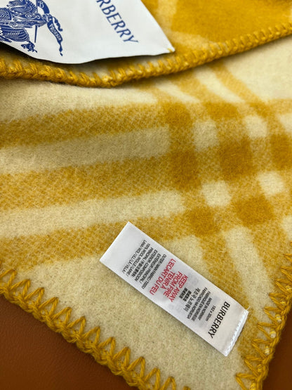 CHECK WOOL 182 CM SCARF AMBER YELLOW 405053