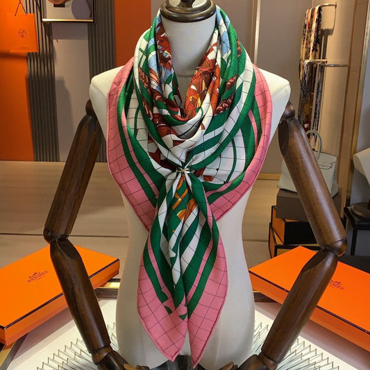 COACHING DEJA-VU SHAWL 135 CM IN COLORFUL CASHMERE AND SILK 379745