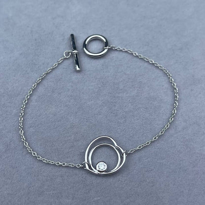[Royal Jewellery]HOLLOW HEART SINGLE DIAMOND BRACELET