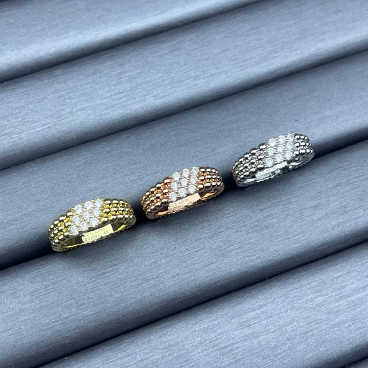 [Royal Jewellery]NARROW BEADED RING WITH DIAMONDS