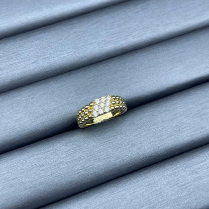 [Royal Jewellery]NARROW BEADED RING WITH DIAMONDS