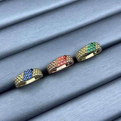 [Royal Jewellery]NARROW BEADED RING WITH DIAMONDS